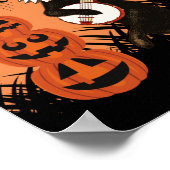  zwarte kat op een spookachtige nacht poster (Hoek)