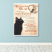 Zwarte kat op het moment dat je me verliet canvas afdruk (Insitu (Houten vloer))