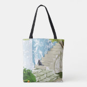 Zwarte kat op het Poster, Griekenland Santorini Tote Bag (Achterkant)
