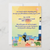 Zwarte kat op hete luchtballon Zee Kaart (Achterkant)