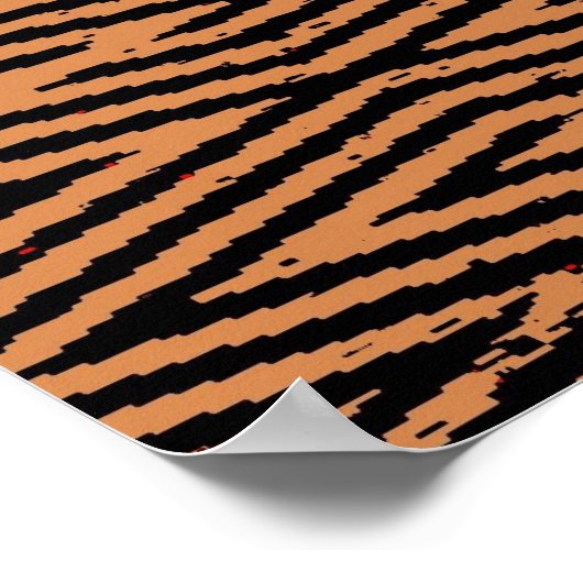 Zwarte kat op Japans wandpapier Poster (Hoek)