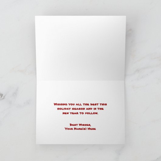 zwarte kat op kerstvakantie feestdagen kaart (Binnen)