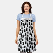 Zwarte kat op maat schort (Gedragen)