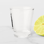 Zwarte kat op maat shot glas (Rechts)
