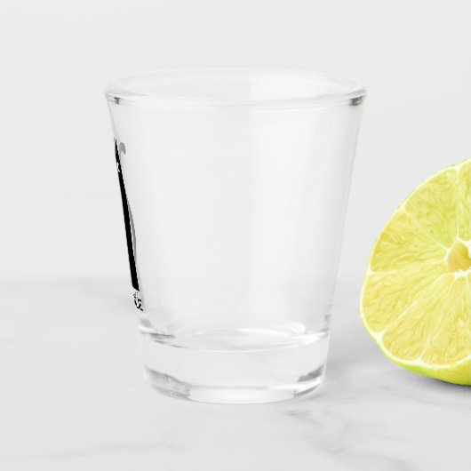 Zwarte kat op maat shot glas (Rechts)