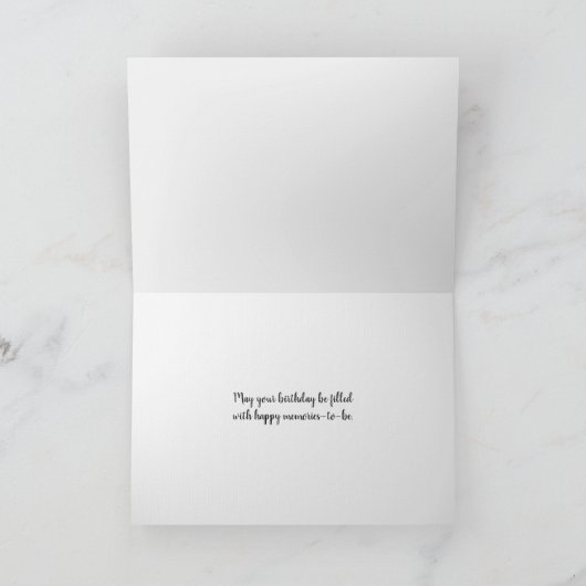 zwarte kat op pianolverjaardag kaart (Binnen)