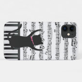 Zwarte kat op pianotoetsen Case-Mate iPhone case (Achterkant (horizontaal))