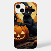 Zwarte kat op pompoen Case-Mate iPhone case (Achterkant)