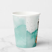 Zwarte Kat op Pompoen Halloween Papieren beker (Rechts)