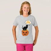 zwarte kat op pompoen, Halloween T-Shirt (Voorkant volledig)