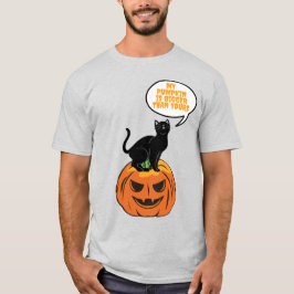 zwarte kat op pompoen, Halloween T-shirt