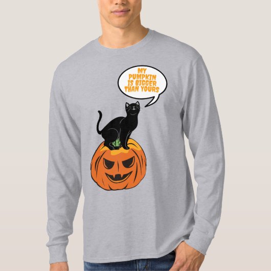 zwarte kat op pompoen, Halloween T-Shirt (Voorkant)