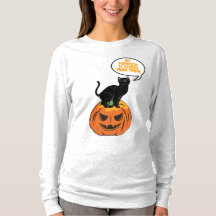 zwarte kat op pompoen, Halloween T-Shirt