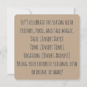 Zwarte Kat op Pompoen met Herfst Dekbedpatroon Kaart (Achterkant)