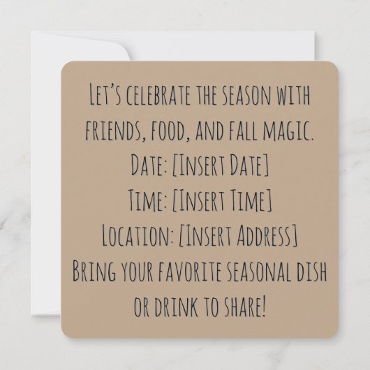 Zwarte kat op pompoen met herfst quilt patroon kaart (Achterkant)