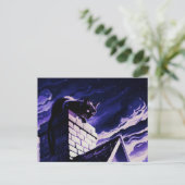 Zwarte kat op schoorsteen ontwerp Briefkaart (Staand voorkant)