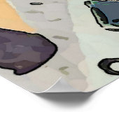 Zwarte kat op stoel 2 poster (Hoek)