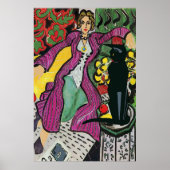 Zwarte kat op stoel 2 poster (Voorkant)