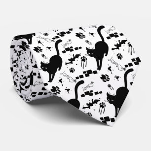 Zwarte kat op straat stropdas