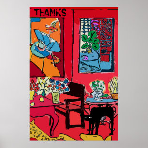 Zwarte Kat op tafel, BEDANKT Poster