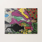 Zwarte kat op tafel legpuzzel (Horizontaal)