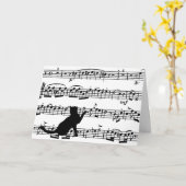 zwarte kat op vel kaart (Gele Bloem)