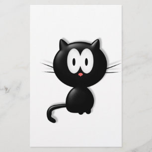 Zwarte kat op witte achtergrond briefpapier
