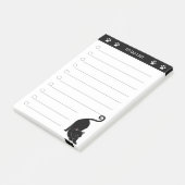 Zwarte kat op zwart-witte briefjes post-it® notes (Schuin)