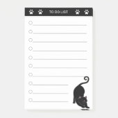 Zwarte kat op zwart-witte briefjes post-it® notes (Voorkant)