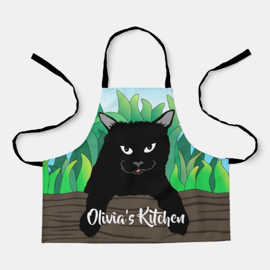 Zwarte kat opknoping, All-Over Small Print Schort (Voorkant)