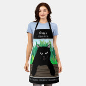 Zwarte kat opknoping op hek, Zakelijk thema, Mediu Schort (Gedragen)