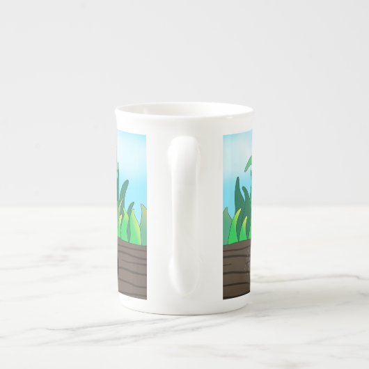 Zwarte kat opknoping, porselein kop (Achterkant)