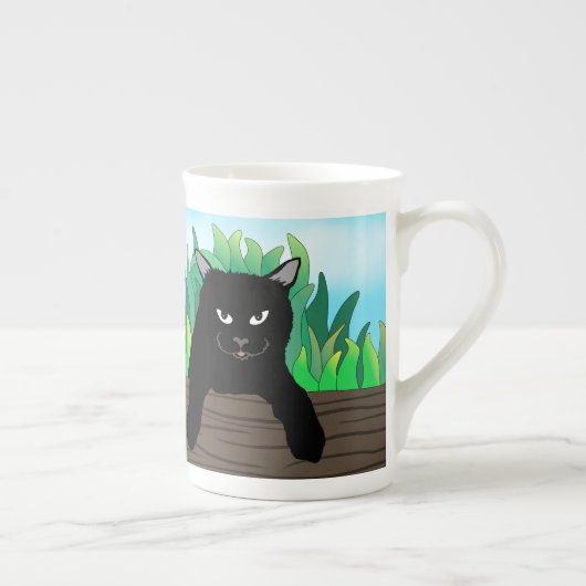 Zwarte kat opknoping, porselein kop (Rechts)