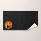 Zwarte kat Oranje maan Bad Handdoek (Handdoek)