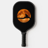 Zwarte kat Oranje maan Pickleball Paddle (Achterkant)