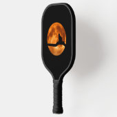 Zwarte kat Oranje maan Pickleball Paddle (Links)