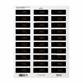 Zwarte Kat Oranje Ogen Halloween Adreslabels Etiket (Full Sheet)