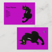ZWARTE KAT, Paarse Violet Fuchsia Visitekaartje (Voorkant / Achterkant)