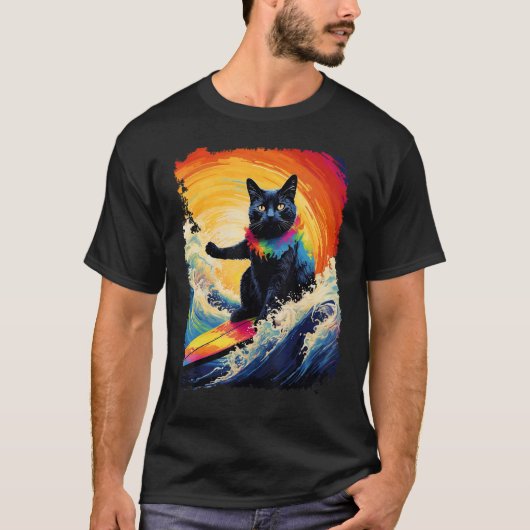 Zwarte Kat Paddle Board T-shirt (Voorkant)