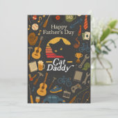 zwarte kat papa cadeau vaders dag kaarten (Staand voorkant)