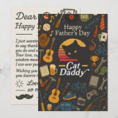zwarte kat papa cadeau vaders dag kaarten (Voorkant / Achterkant)
