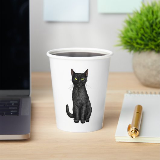 Zwarte kat papieren bekers (Insitu)