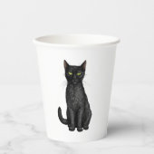 Zwarte kat papieren bekers (Voorkant)