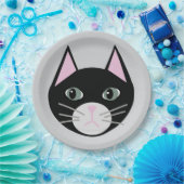 Zwarte kat papieren bordje (Feest)