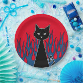 Zwarte kat papieren bordje (Feest)