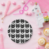 Zwarte kat papieren bordje (Feest)