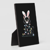 Zwarte kat Pasen pyjama Grappige Pasen Decoraties Fotoplaat (Zijkant)