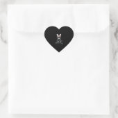 Zwarte kat Pasen pyjama Grappige Pasen Decoraties Hart Sticker (Tas)