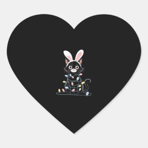 Zwarte kat Pasen pyjama Grappige Pasen Decoraties Hart Sticker