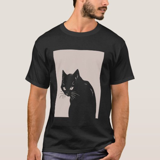 Zwarte Kat Pastel Goth T-shirt (Voorkant)